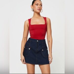 Mini Skirt with Contrast Stitching